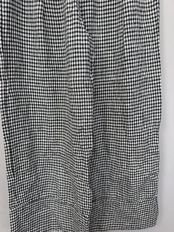 Reformation Gingham Wide Leg Pants Black White Size Medium Made in USA - Image 2