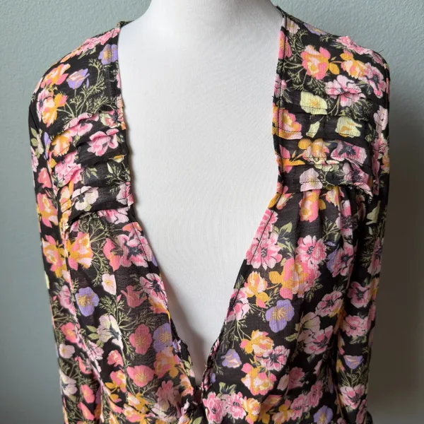 Free People Maybel Floral Blouse Size Medium - Image 5