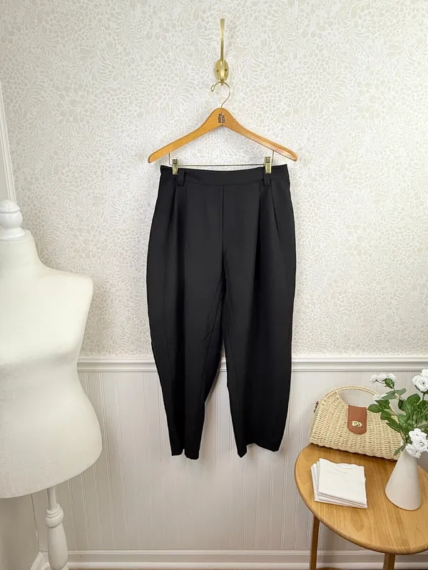 Halara Black Mid-Rise Pocket Barrel Leg Baggy Work Pants - Size - Medium - Image 3