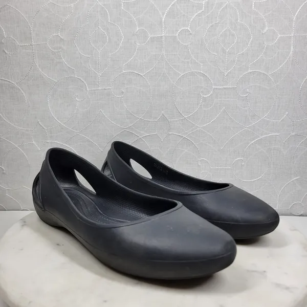 Crocs Laura Ballerina Ballet Flats Womens 10 Black Slip On Comfort Lightweight - Image 5