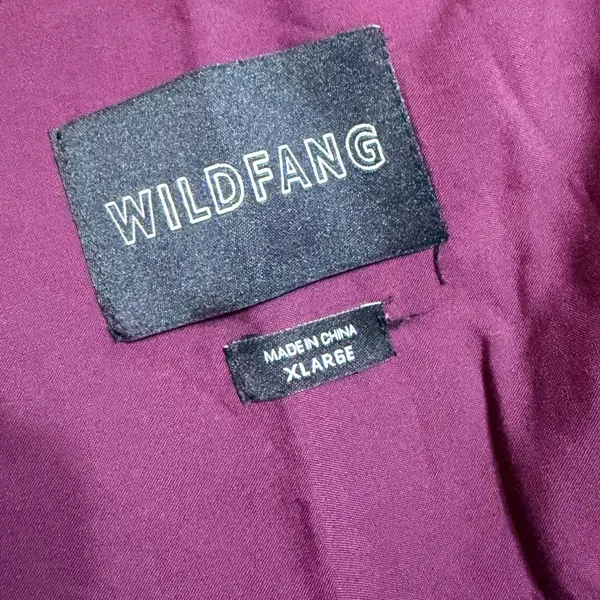 Wildfang‎ Empower Piped Short Sleeve Dress Plum Burgundy Button Front XL WD8210 - Image 4