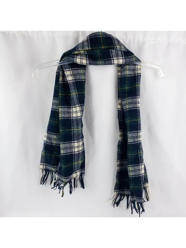 Pendleton Vintage Green Plaid Wool Scarf Unisex Men Women US - Image 2