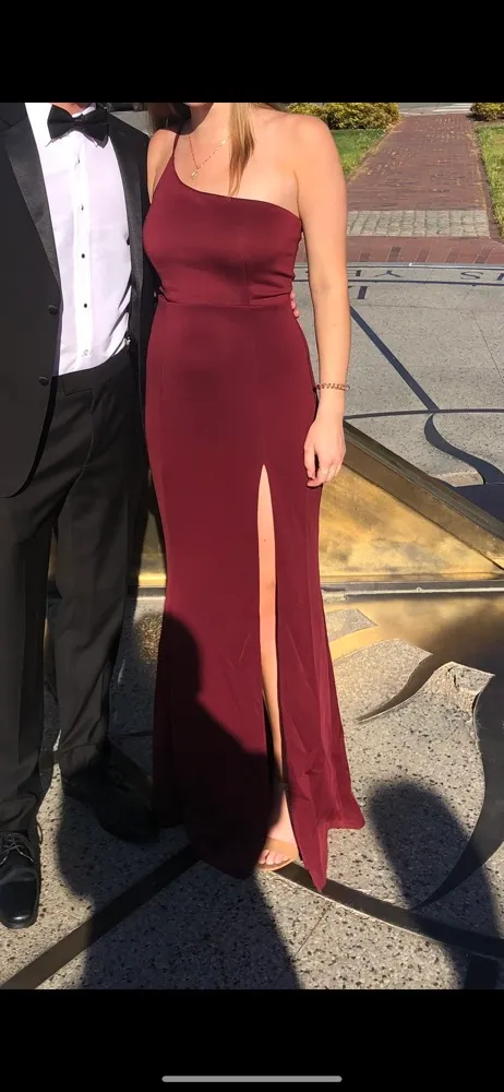 Showpo Maroon Prom Dress Gown Formal - Image 4