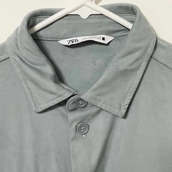 ZARA Oversized Faux Leather Button Down - Image 3