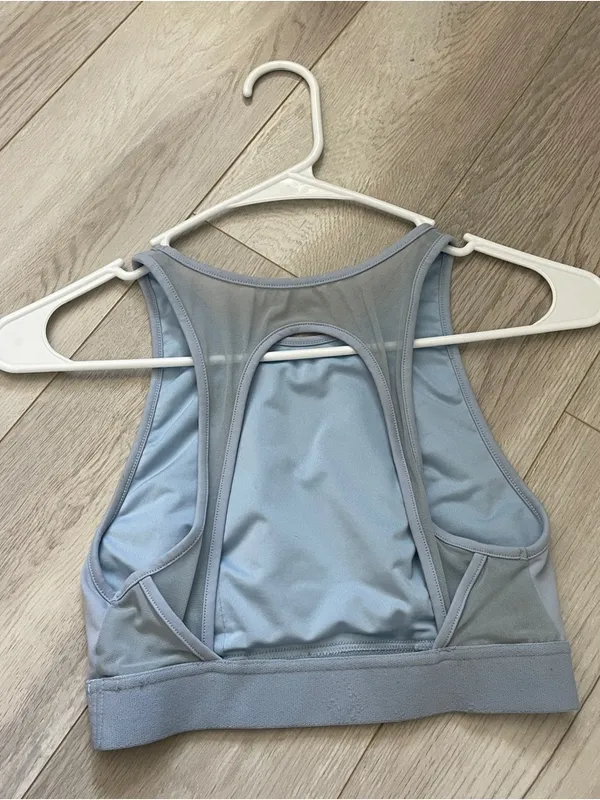 Alo Longline Bra high neck incline mesh back womens Blue (xsmall) activewear - Image 4