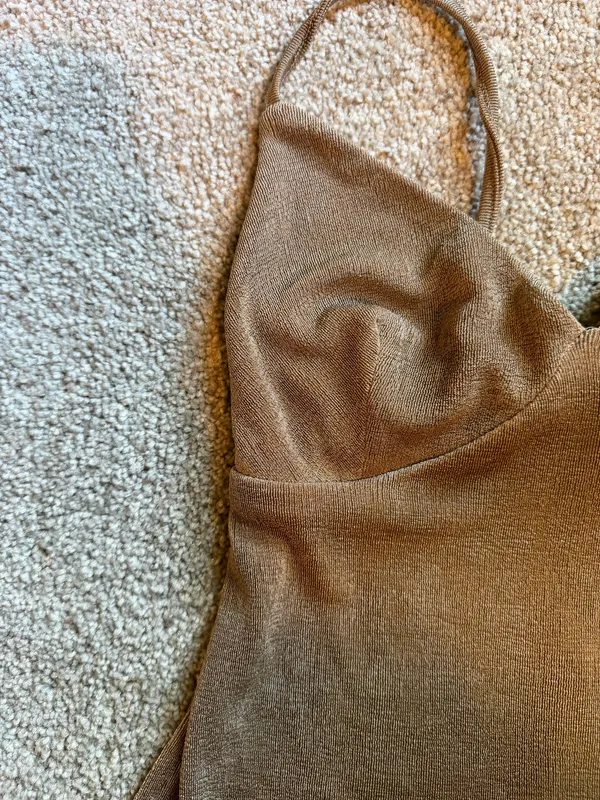 Backless Brown Camisole Going Out Top - Image 3