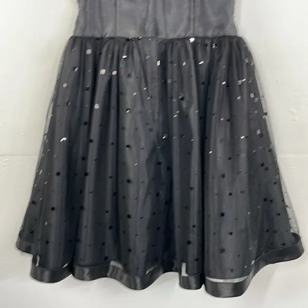 Jessica McClintock For Gunne Sax Black Strapless Netted Embellished Dress 3 - Image 8