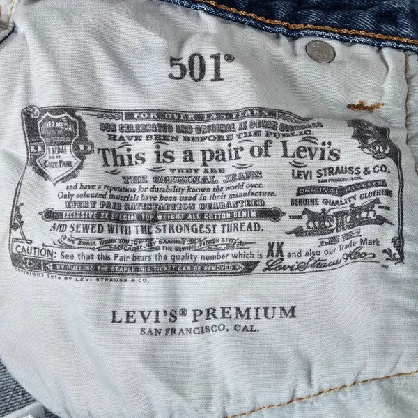 Levis Premium 501 Original 90s Straight Leg Jeans Medium Wash Blue W24 L30 A1959 - Image 7