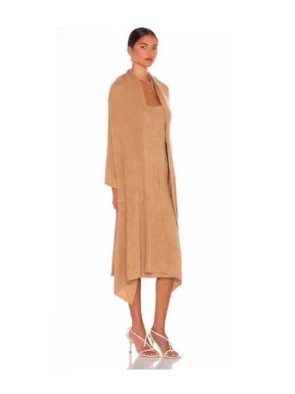 NWT Revolve x LPA Salmah Dress in Camel Tan *Shawl has a Flaw - Image 13