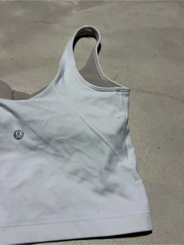 Lululemon White align Cropped Tank Top Bra 2 - Image 11