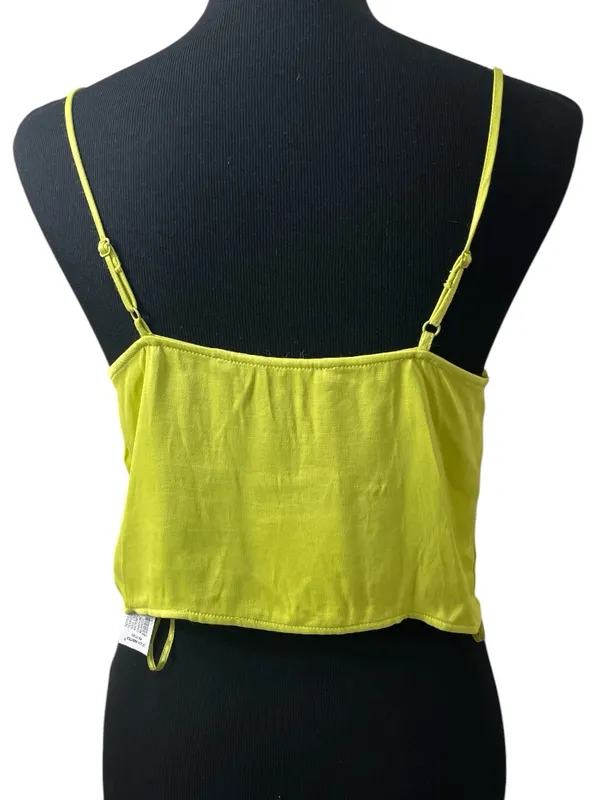 Zara Neon Yellow Satin Cowl Neck Camisole - Image 2