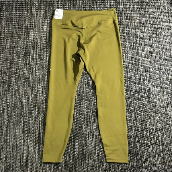 Nike NEW Dri-Fit Mid Rise 7/8 Length Leggings Olive - Image 2