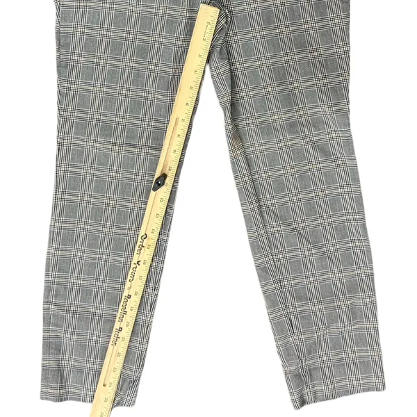 Banana Republic Sloan Plaid Black Tan Slim Leg Trousers Pants size 12 Pockets - Image 4