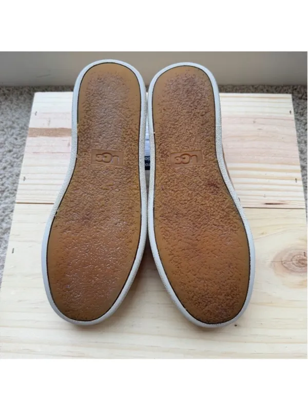Women's UGG Cas Suede Sneakers Slip-On Shoes Size 8 Brown & Gold Leather - Image 6