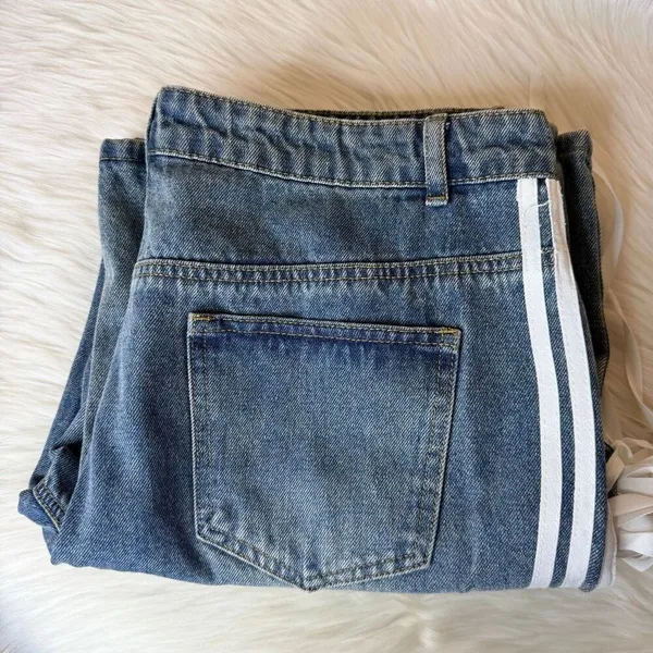 Edikted Ribbon Washed Low Rise Baggy Jeans Size XL - Image 14
