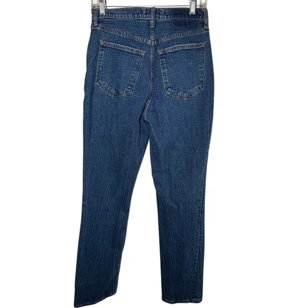 Abercrombie & Fitch Women High Rise 90s Straight Jeans dark wash 28-6 30" inseam - Image 3