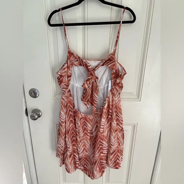 Amalie the Label Lotte linen blend tie-back babydoll mini dress NWT Size 14 - Image 4