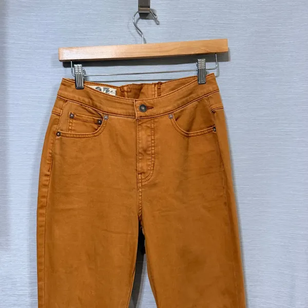 Free People We The Free Just Float On Flare Jeans Rust Orange Lace Up Back 27 - Image 5