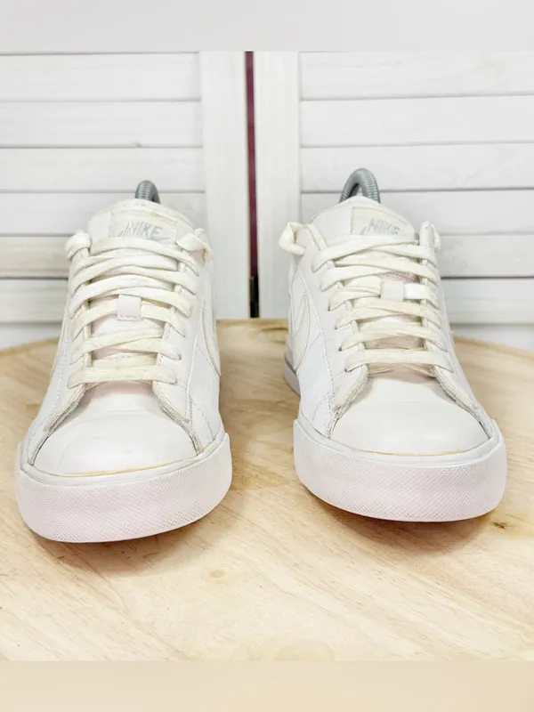 Nike Sweet Classic Perforated Leather Low Top Sneakers White Pink 7.5 354496-110 - Image 2