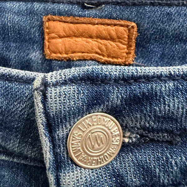 MOTHER Crop Jeans Shoot To Thrill Blue Denim Size 27- Stretch *ALTERED - Image 6