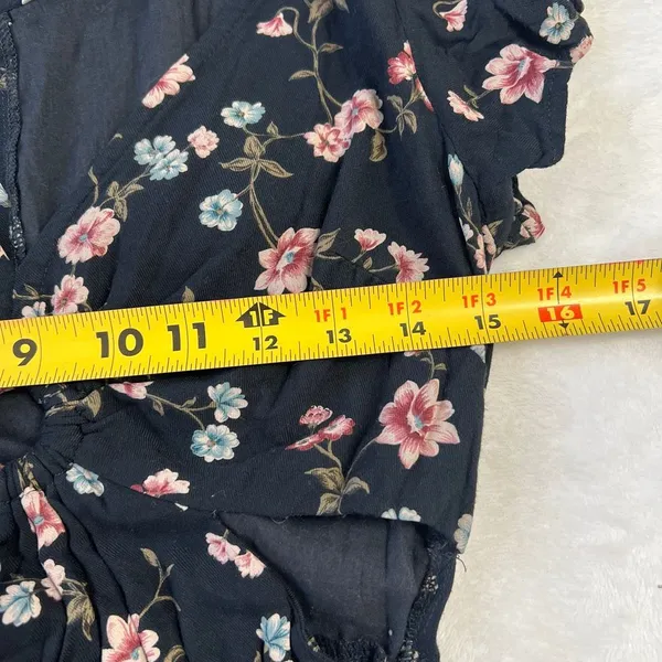 American Eagle Black Floral Dress with Cutouts Small Women - Image 9