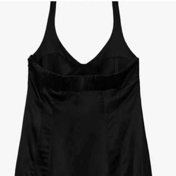 NEW ZARA Satin Bustier Mini Dress Black LARGE - Image 13