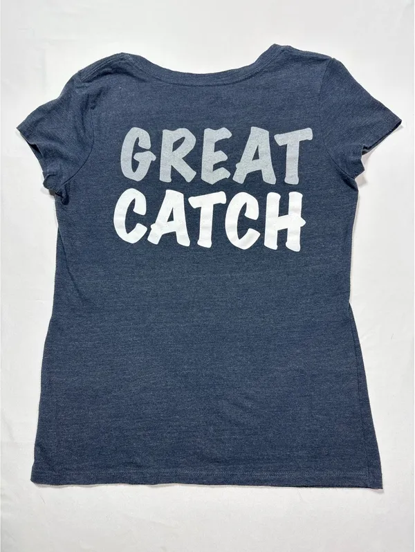 Vintage 2012 New York Yankees MLB V-Neck Tee - Great Catch! - Image 6