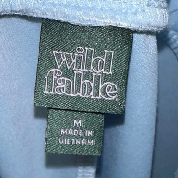 Wild Fable Blue Track Pants Medium White Brown Side Stripe‎ Athleisure - Image 4