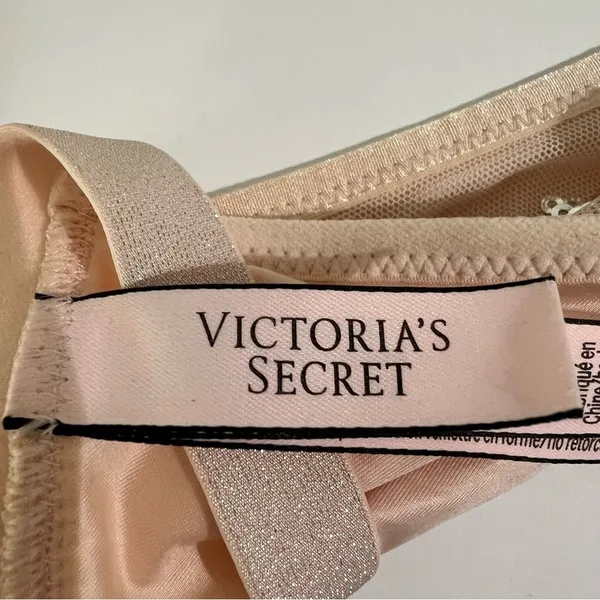Victoria's Secret Pink Sequin Star Mesh Triangle Bralette Size S - Image 5