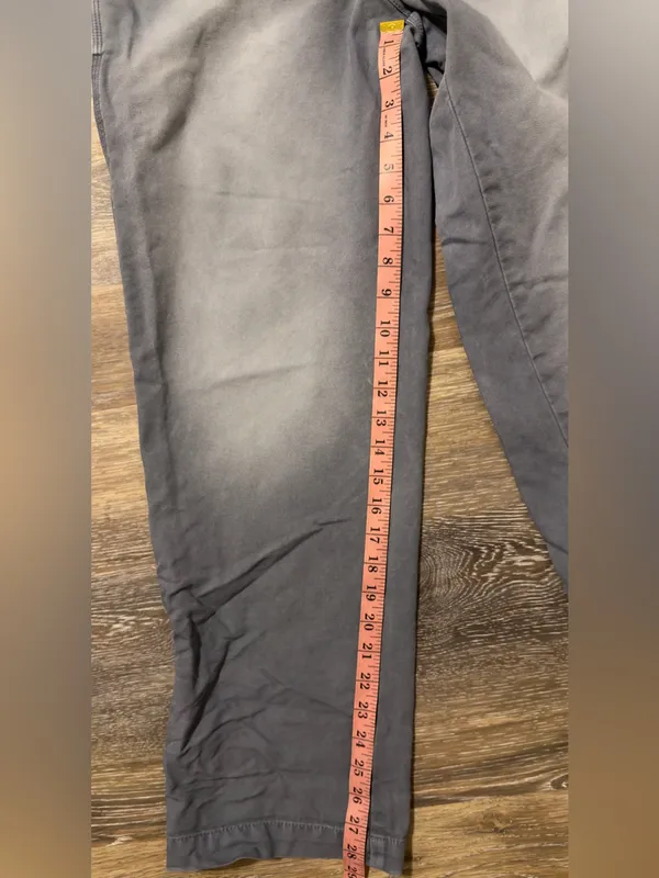 Free People High Rise Acid Wash Utility Pants Size 2 Grey Roll Tab OB1962140 - Image 7