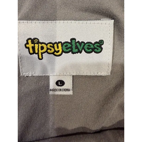Tipsy Elves Lined Silver Sequin Mini Skirt Holiday Elastic Zipper Waist Size L - Image 3