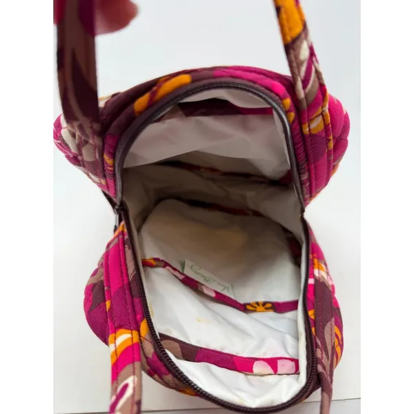 Vera Bradley Women's Pink Brown Yellow Floral Quilted Insulated Lunch Bag - Image 5