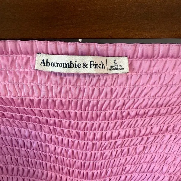 Abercrombie & Fitch‎ Womens Strapless Satin Pink Ruched Back Tube Top Size Large - Image 7