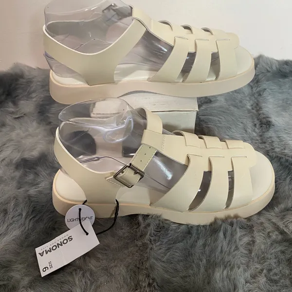 Sonoma Cream Fisherman Sandals with Adjustable Ankle Strap - Image 2