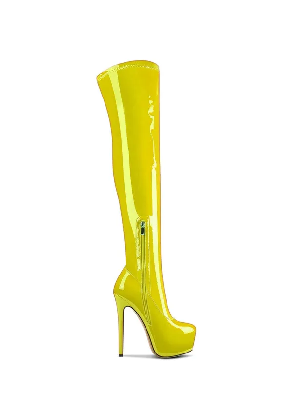 Over the Knee Boots,Women's Thigh High boots Stiletto Heel Zipper Round Toe Boots Unisex Party Boots - Image 5