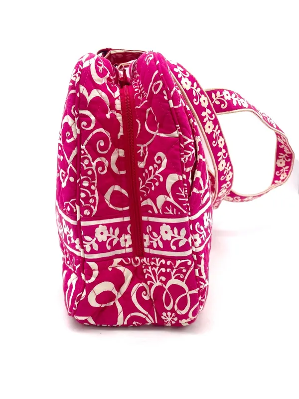 Vera Bradley Twirly Birds Pink Squared Away Tote Satchel Purse Shoulder Bag 2010 - Image 5