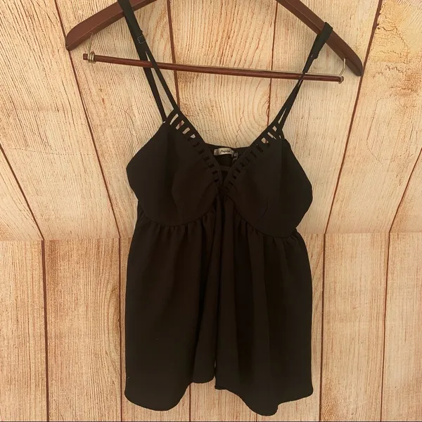 Papaya Medium Casual Black V Neck Blouse - Image 6