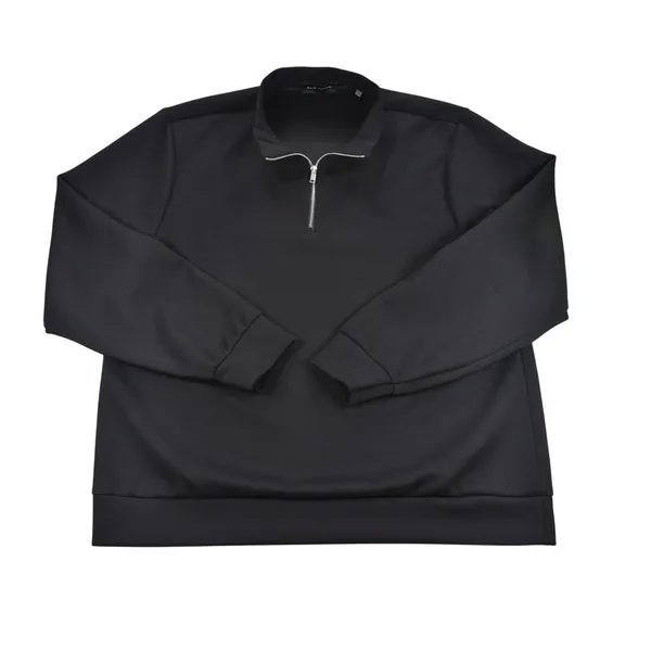 Elie Tahari Womens XL Black Quarter Zip Pullover Sweatshirt Mock Neck Top - Image 2