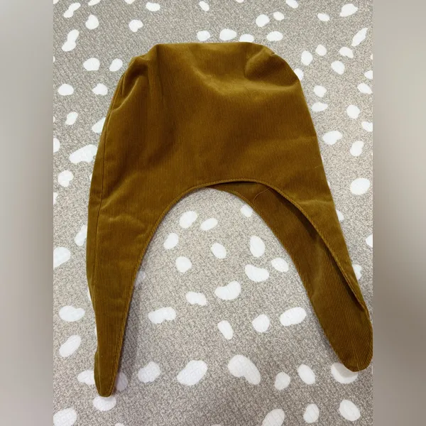 MERIT corduroy tie makeup bag ribbed cosmetics travel pouch caramel neutral - Image 5