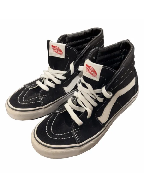 Women's Vans Sk8-Hi Black White Sneakers Size 8 - Image 4