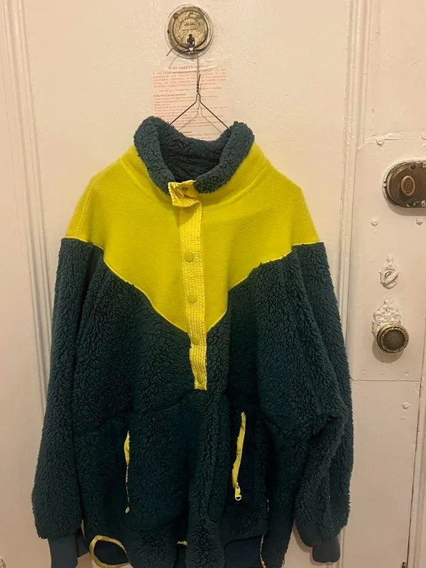 FP movement fleece green + yellow vintage 90s Size M Preloved - Image 3