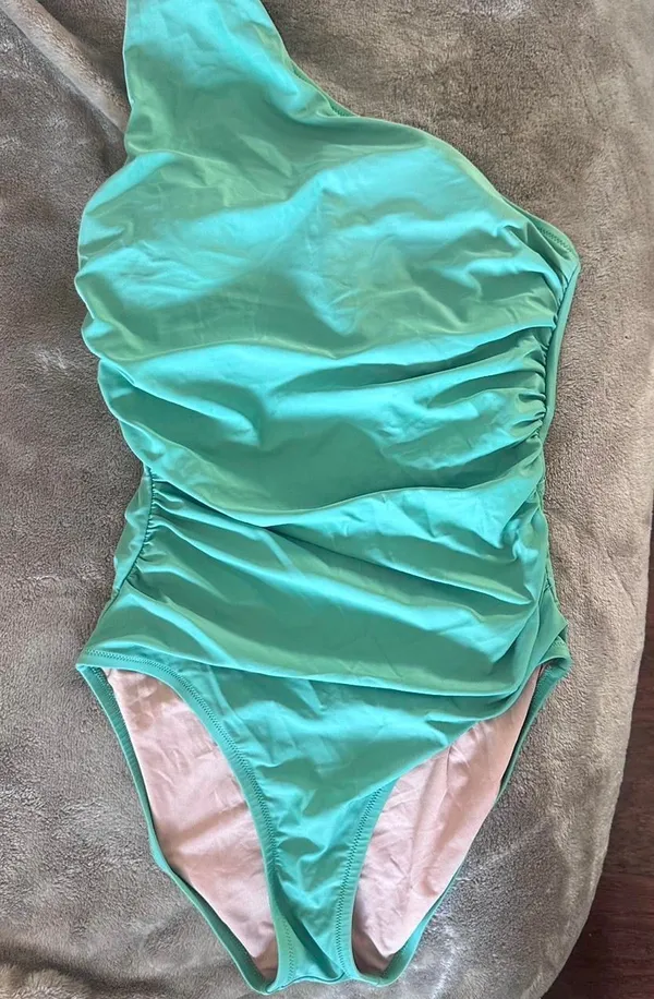 J crew one shoulder minty green bathing suit one piece - Image 2