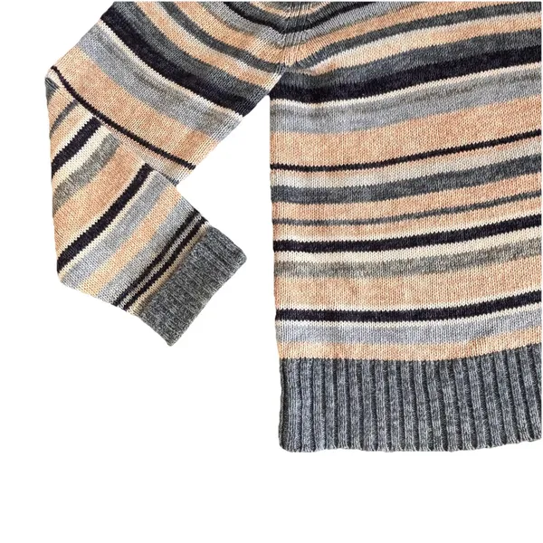 Heirloom Collectibles Fair Isle Cardigan Sweater Women's Lg. Blue Beige Zip Up‎ - Image 3