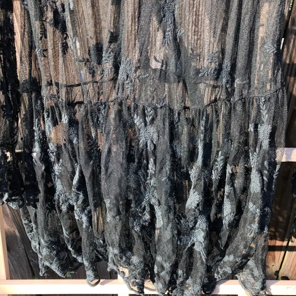 Gypsies Junkies Black Lace Long Sleeves Sheer Dress M - Image 12