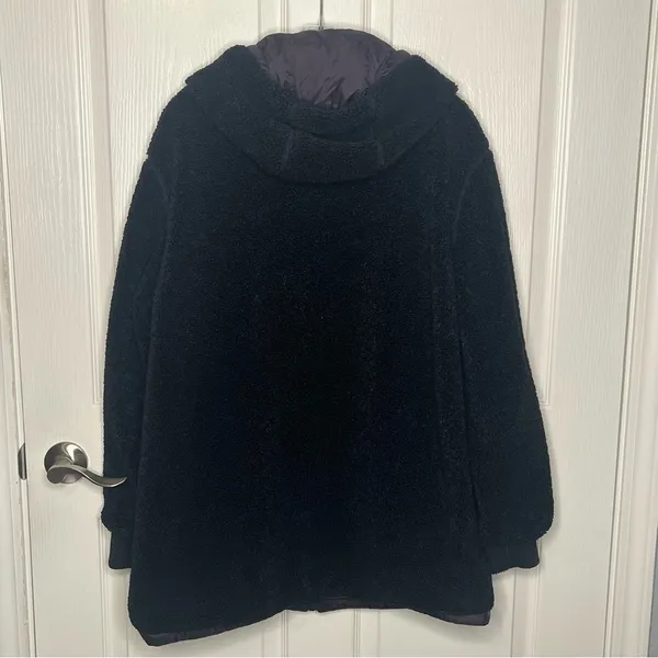 1 Madison Expedition Sz XL Black Faux Fur Fuzzy Hooded Jacket Insulated Sherpa - Image 10