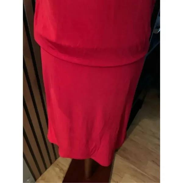 White House Black Market Dress Red Silver Trim Size S lined sexy but classy NWT - Image 3