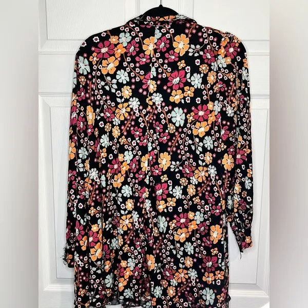 Free People Daisy Jane Women's printed mini dress in black multi - Size Medium - Image 7
