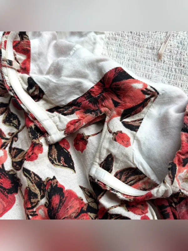 Free People Hot to Trot Mini Dress L Tube Floral Strapless Wrap Smocked Resort - Image 8