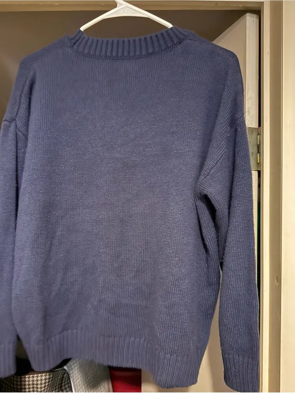 Navy American Flag Crewneck Sweater - Image 2