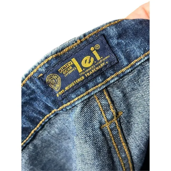 Vintage Y2K L.E.I‎ Low Rise Utility Jean Shorts Size 9 - Image 8
